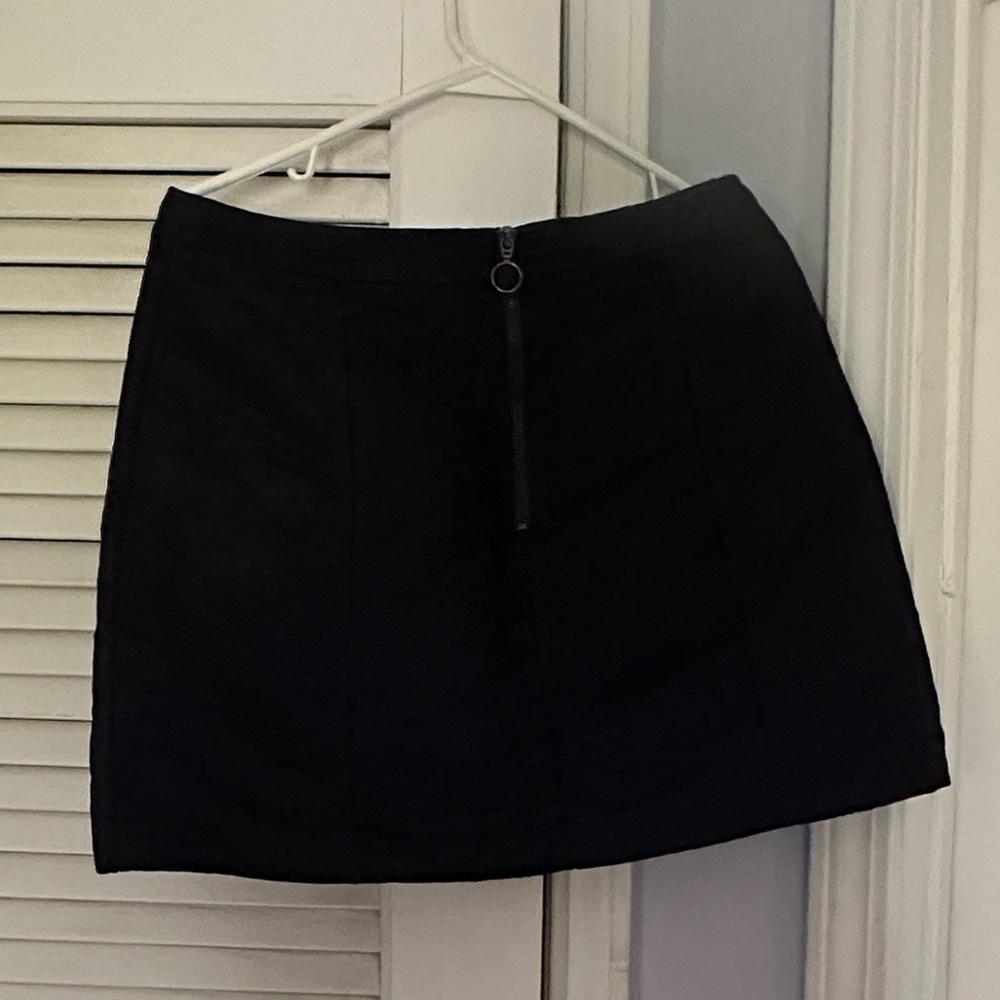 Classic Black Mini Skirt faux suede